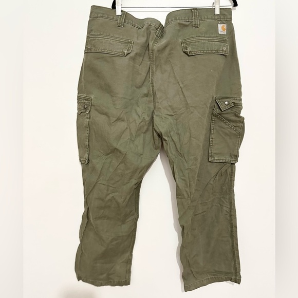 Carhartt Men's Green Cotton Rugged Relaxed Fit Cargo Work Pants Size 44x30 - Picture 4 of 4